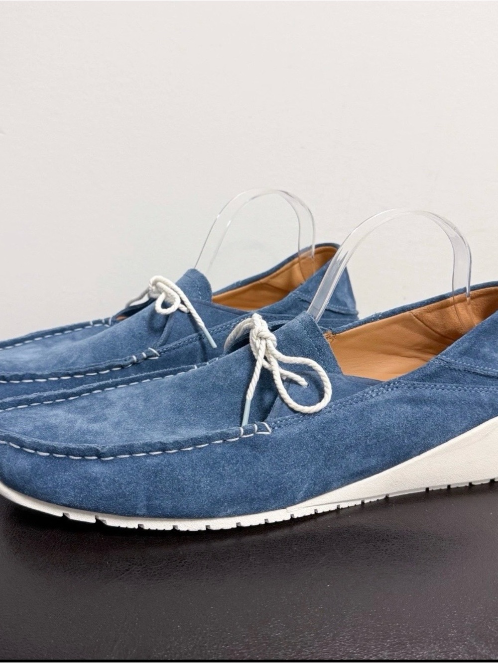 Olukai Ka’a Kaa Driver Loafers Channel Blue Suede Leather Slip On Shoes Mens 15